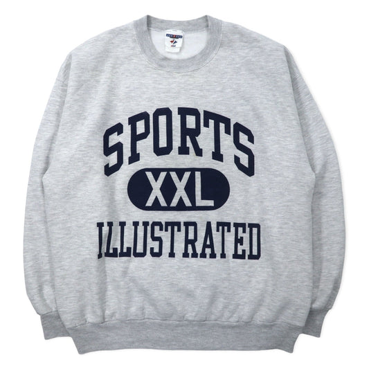 JERZEES 90年代 カレッジ プリント スウェット XL グレー コットン 裏起毛 SPORTS ILLUSTRATED アーチロゴ