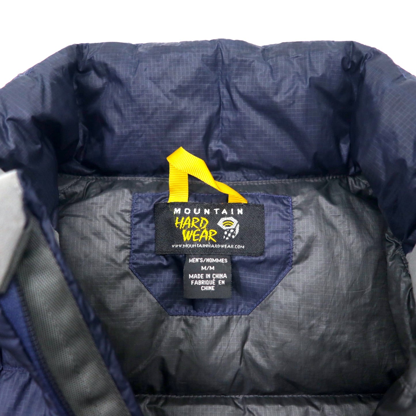 MOUNTAIN HARD WEAR ダウンジャケット M ネイビー ナイロン ロゴ刺繍 OM3856