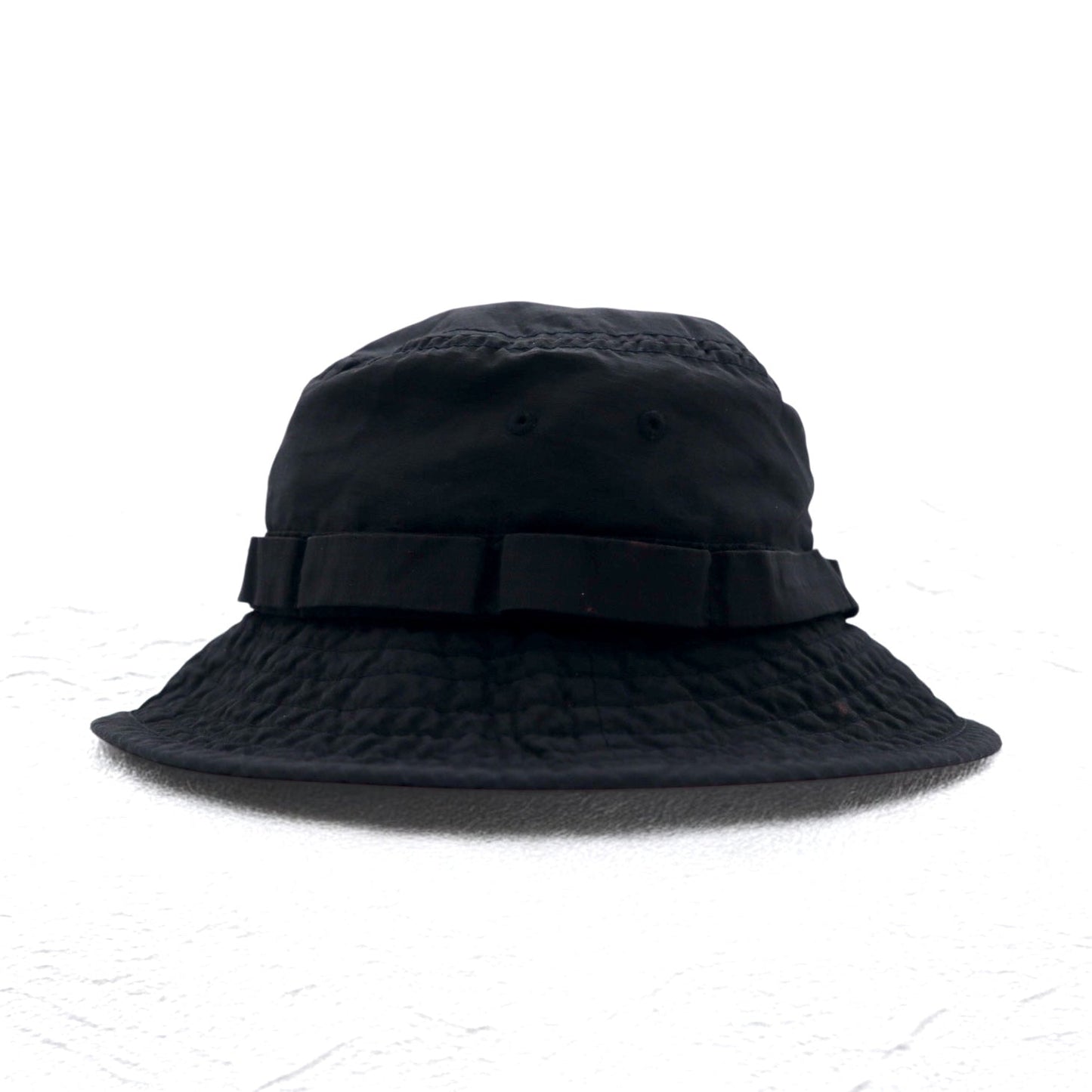 Stussy リップストップ ブーニーハット Nyco Ripstop Boonie Hat バケットハット S/M ブラック ナイロン ストックロゴ 刺繍