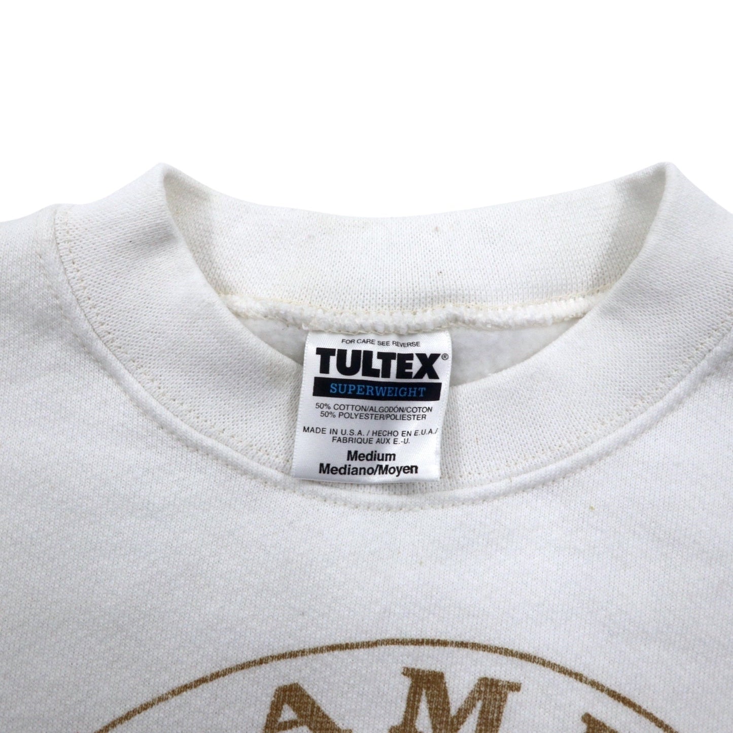 USA製 90年代 TULTEX アニマル プリント スウェット M ホワイト コットン NORTH AMERICAN 狼 ティンバーウルフ