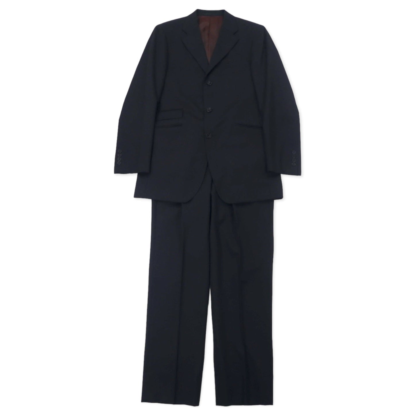 BURBERRY BLACK LABEL 3B スーツ セットアップ 42R ブラック ストライプ ウール SUPER 100's 羊毛 日本製