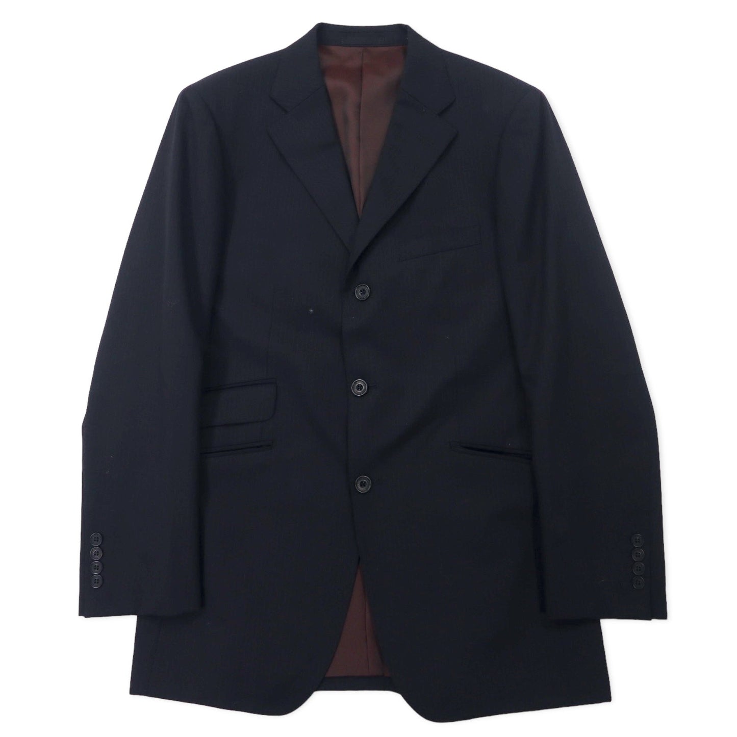 BURBERRY BLACK LABEL 3B スーツ セットアップ 42R ブラック ストライプ ウール SUPER 100's 羊毛 日本製