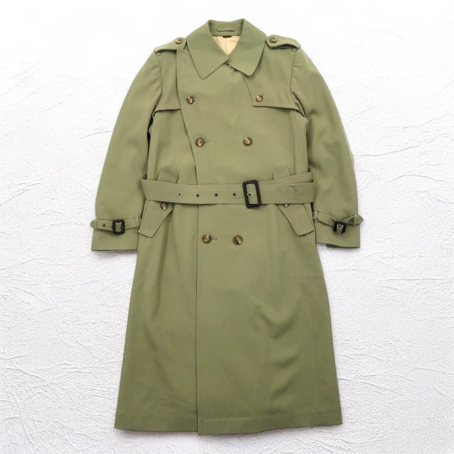 Vintage 80s Japan Made Trench Coat SANYO ( BLUE FLAG ) 80年代 ダブルブレスト トレンチコート M ベルト付き 日本製