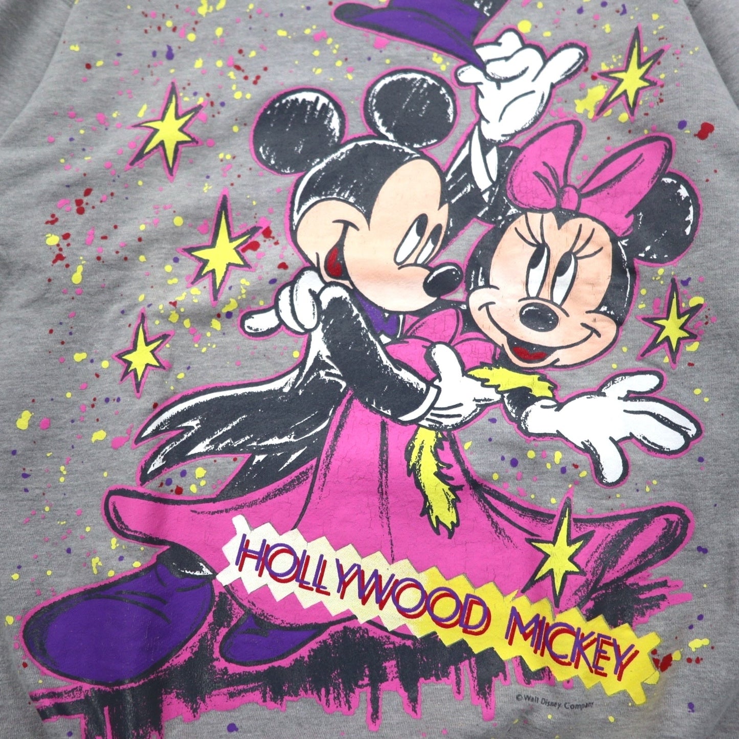 GEMS 90年代 Hollywood Mickey ディズニー スウェット L グレー キャラクター ミッキー ミニー プリント