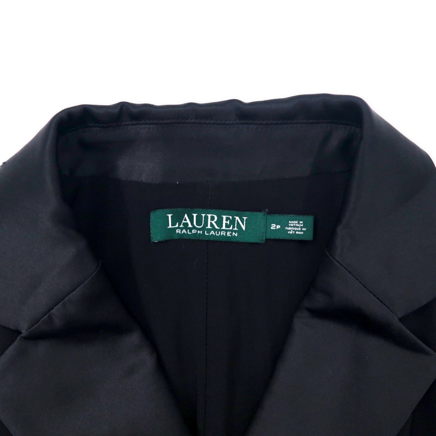 LAUREN RALPH LAUREN カシュクールワンピース ドレス 2P ブラック ポリエステル シルク ストレッチ