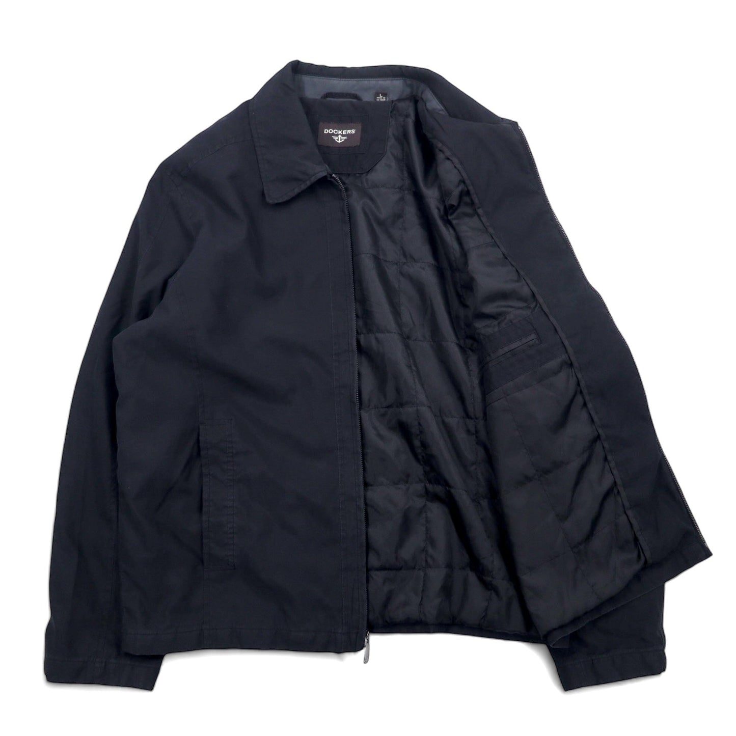 DOCKERS ( Levi's ) ピーチスキン スウィングトップ ハリントンジャケット L ブラック ポリエステル