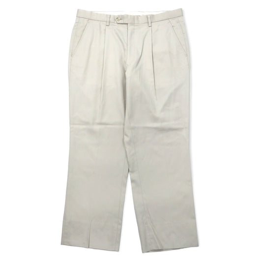 BURBERRY タック スラックスパンツ チノパンツ 91 ベージュ コットン 日本製