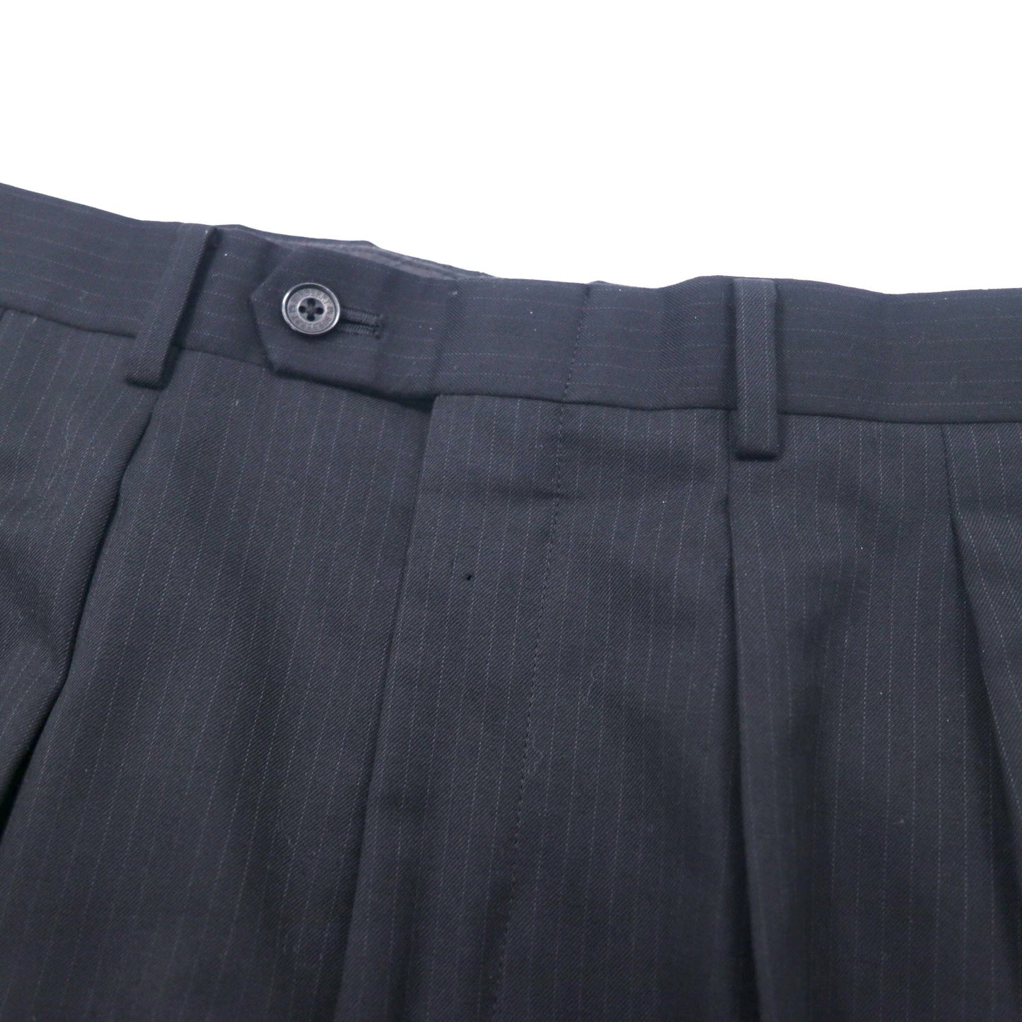 BURBERRY BLACK LABEL 3B スーツ セットアップ 42R ブラック ストライプ ウール SUPER 100's 羊毛 日本製