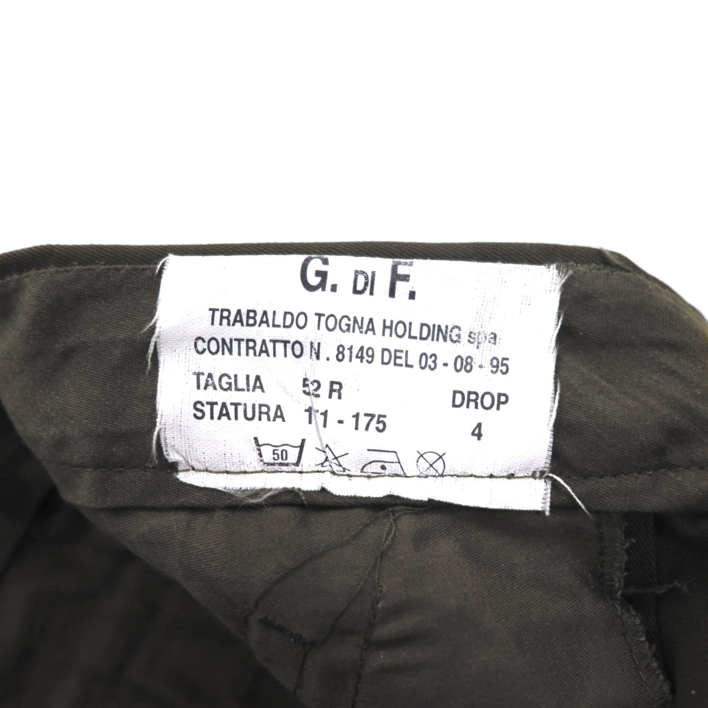 イタリア軍 90年代 ダブルニー パラシュートパンツ L カーキ コットン ミリタリー G.DI F.