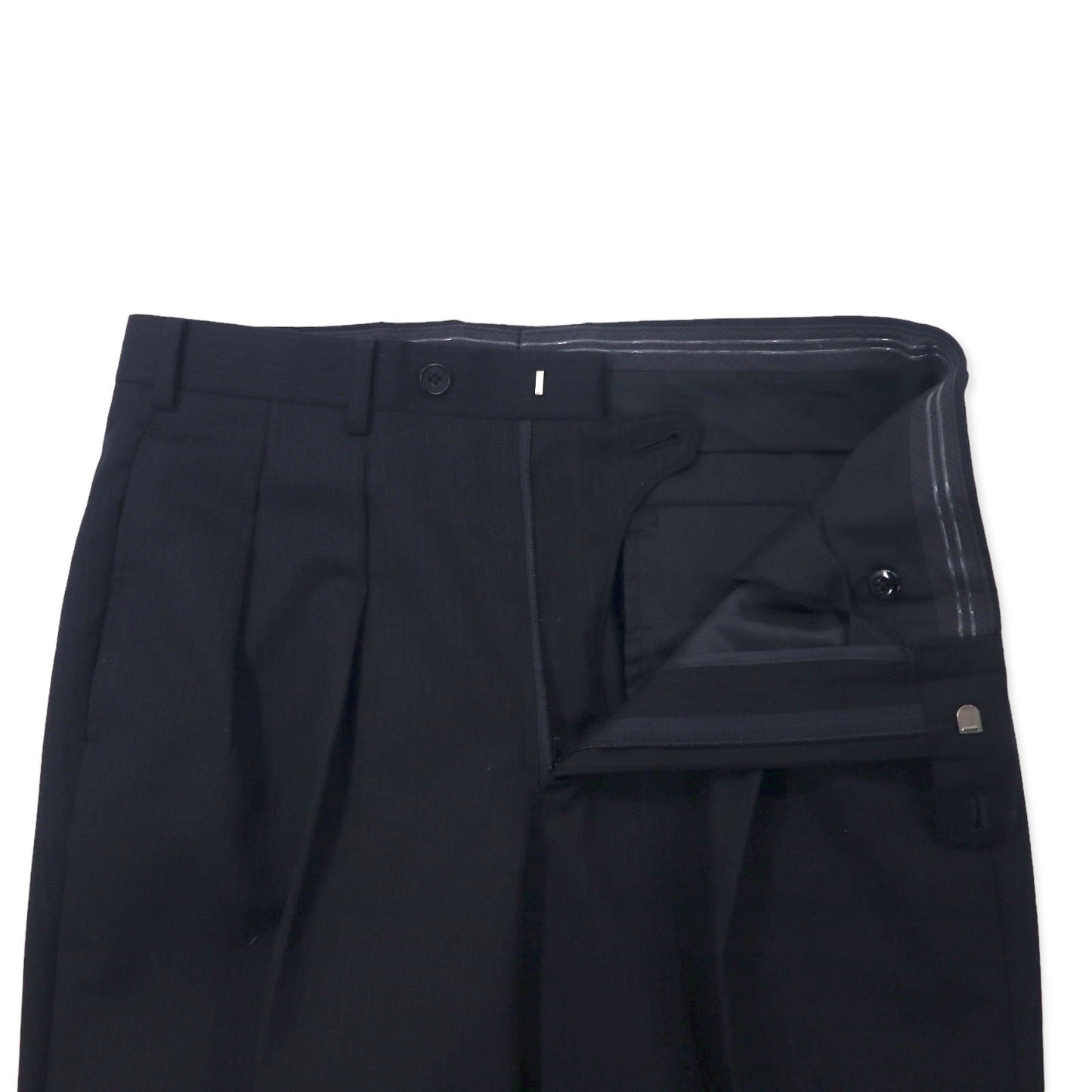 BURBERRY BLACK LABEL 3B スーツ セットアップ 42R ブラック ストライプ ウール SUPER 100's 羊毛 日本製