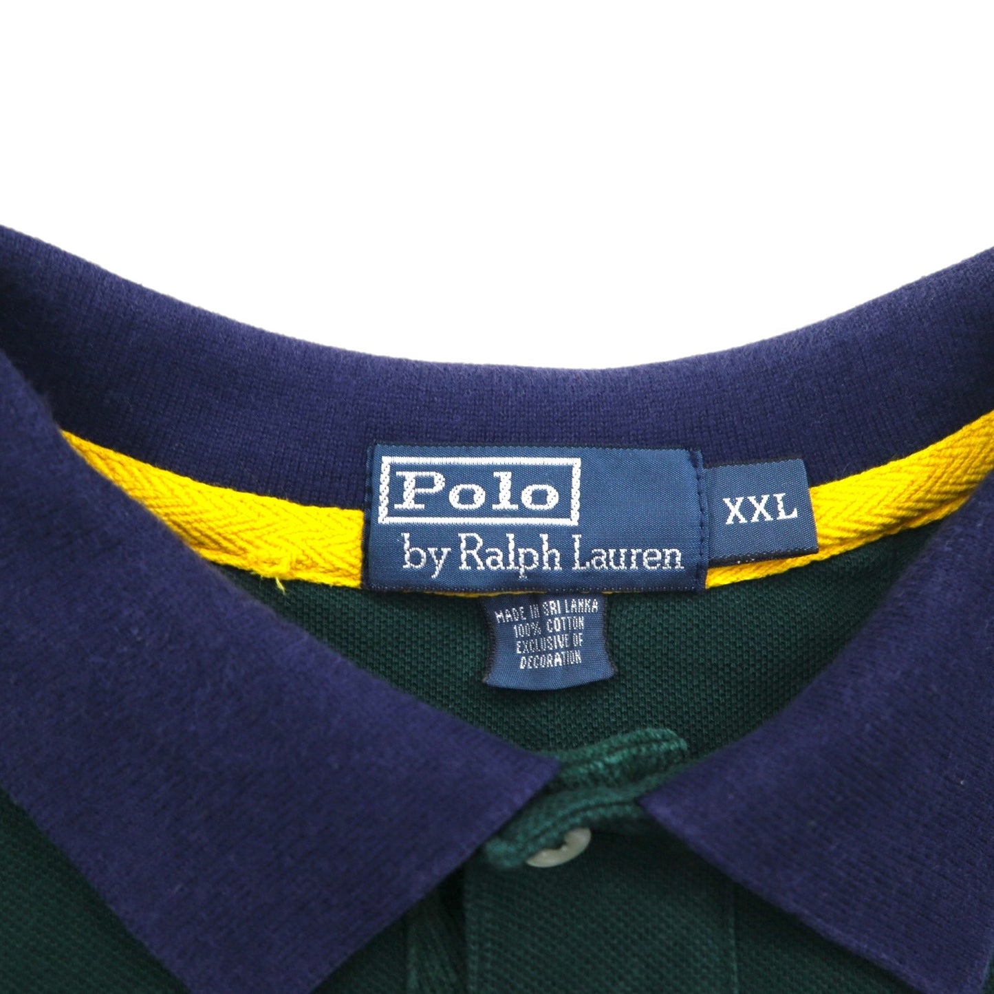 Polo by Ralph Lauren 90年代 ビッグポニー刺繍 ポロシャツ 2XL グリーン コットン 鹿の子