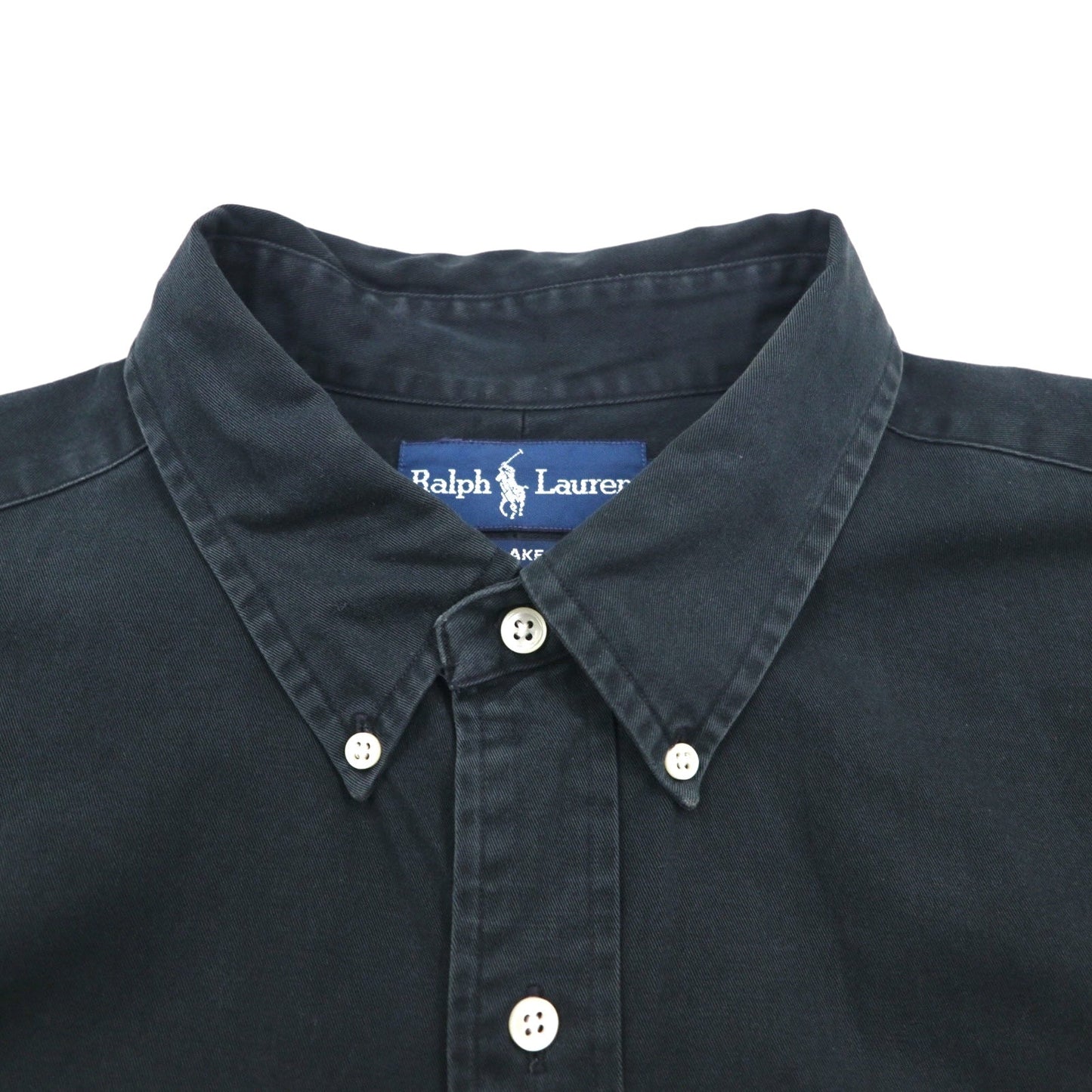 Ralph Lauren 90年代 BLAKE 半袖 ボタンダウンシャツ XL ブラック コットン スモールポニー刺繍