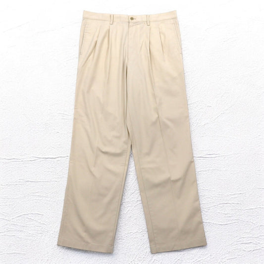 Crocodile ドライタッチ タック チノパンツ L ベージュ コットン 1605-08620