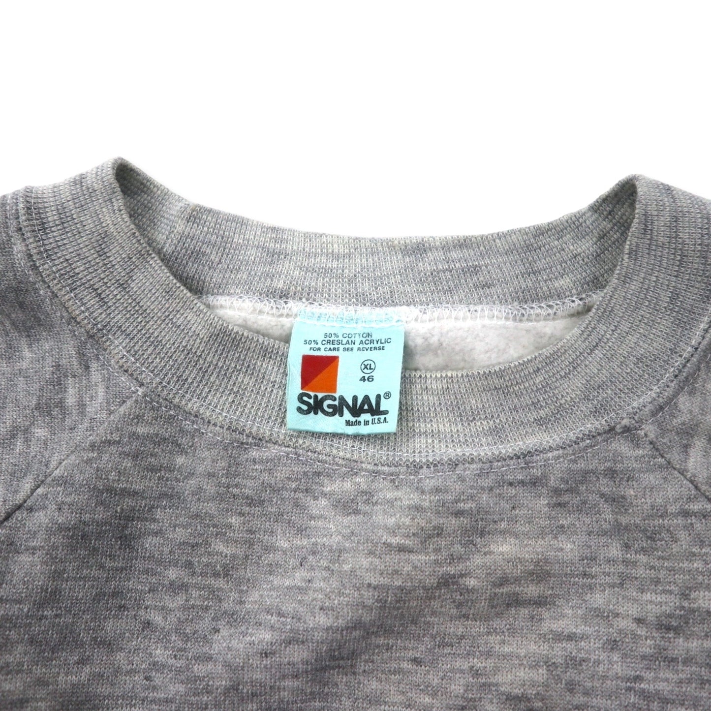 SIGNAL USA製 90年代 ワッペン プリント スウェット XL グレー コットン 裏起毛