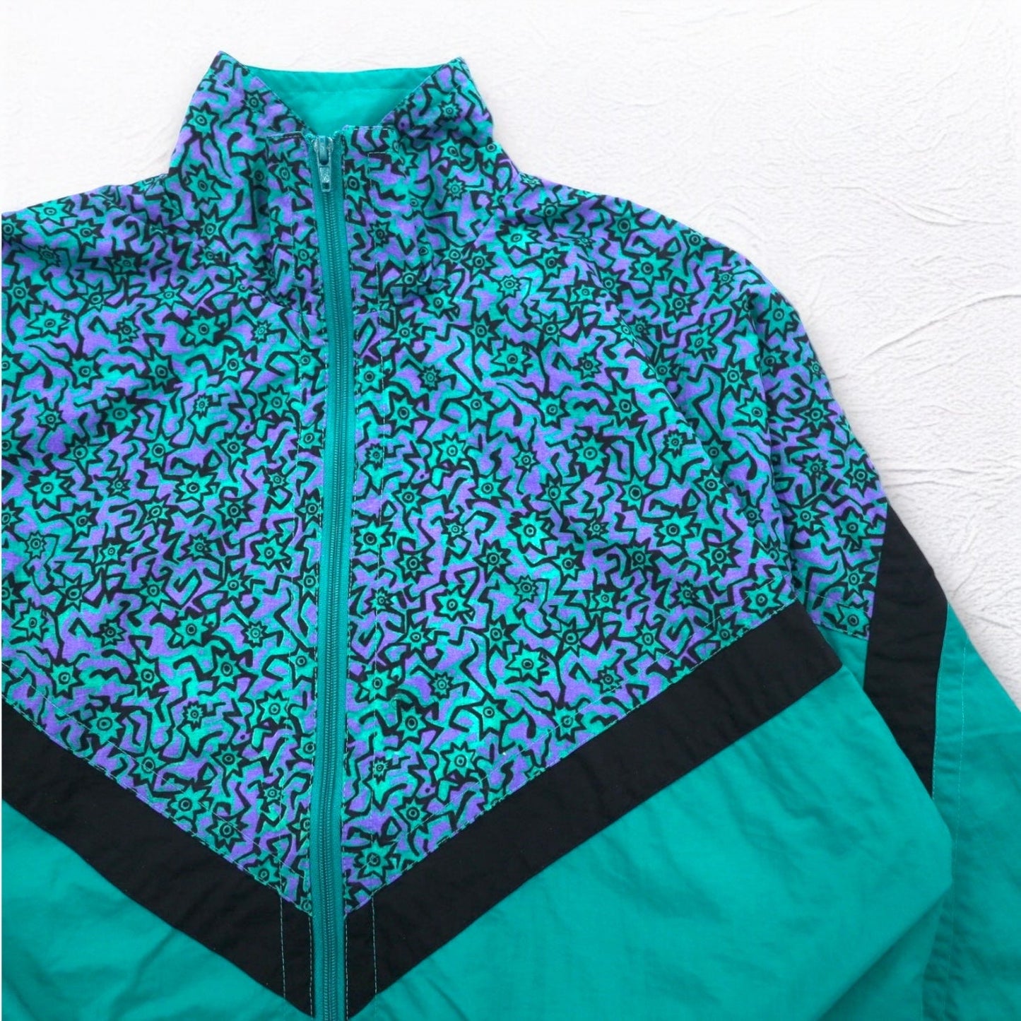 Vintage 90s IPFU Track Jacket トレーニングジャケット トラックジャケット M グリーン 総柄 ナイロン
