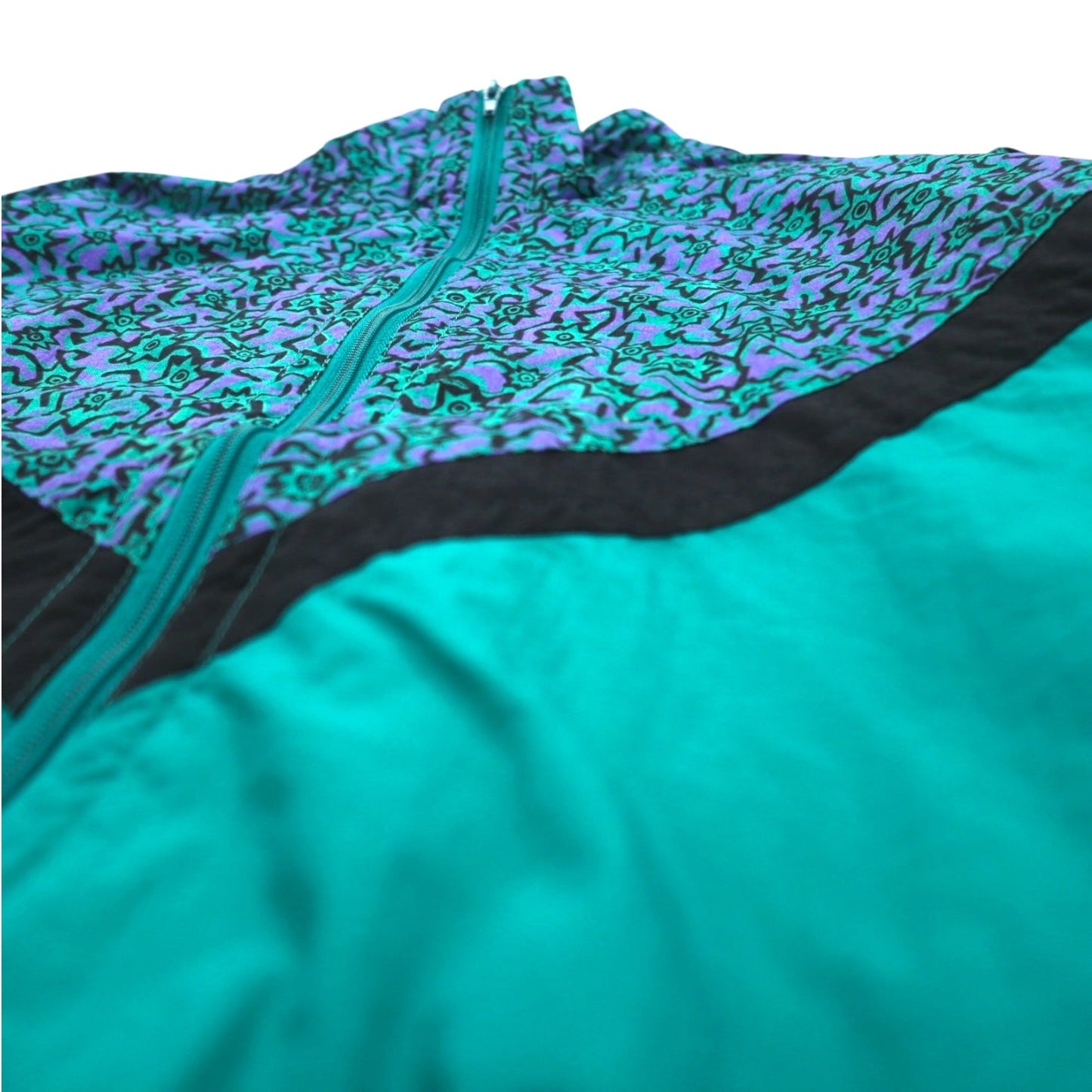 Vintage 90s IPFU Track Jacket トレーニングジャケット トラックジャケット M グリーン 総柄 ナイロン