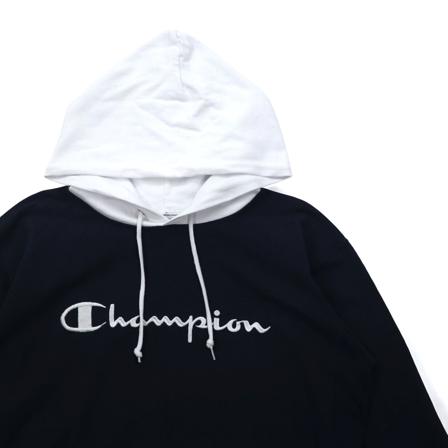 Champion リバースウィーブ REVERSE WEAVE ロングスリーブ フーデッド パーカー シャツ ロンT M ネイビー C3-P408