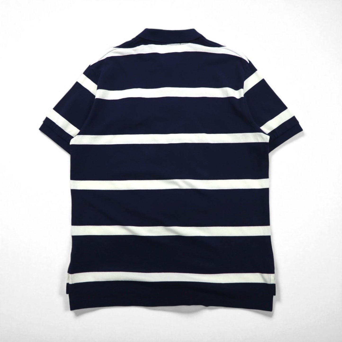 Polo by Ralph Lauren 90年代 ボーダー ポロシャツ XL ネイビー コットン 鹿の子 エンブレムロゴ刺繍