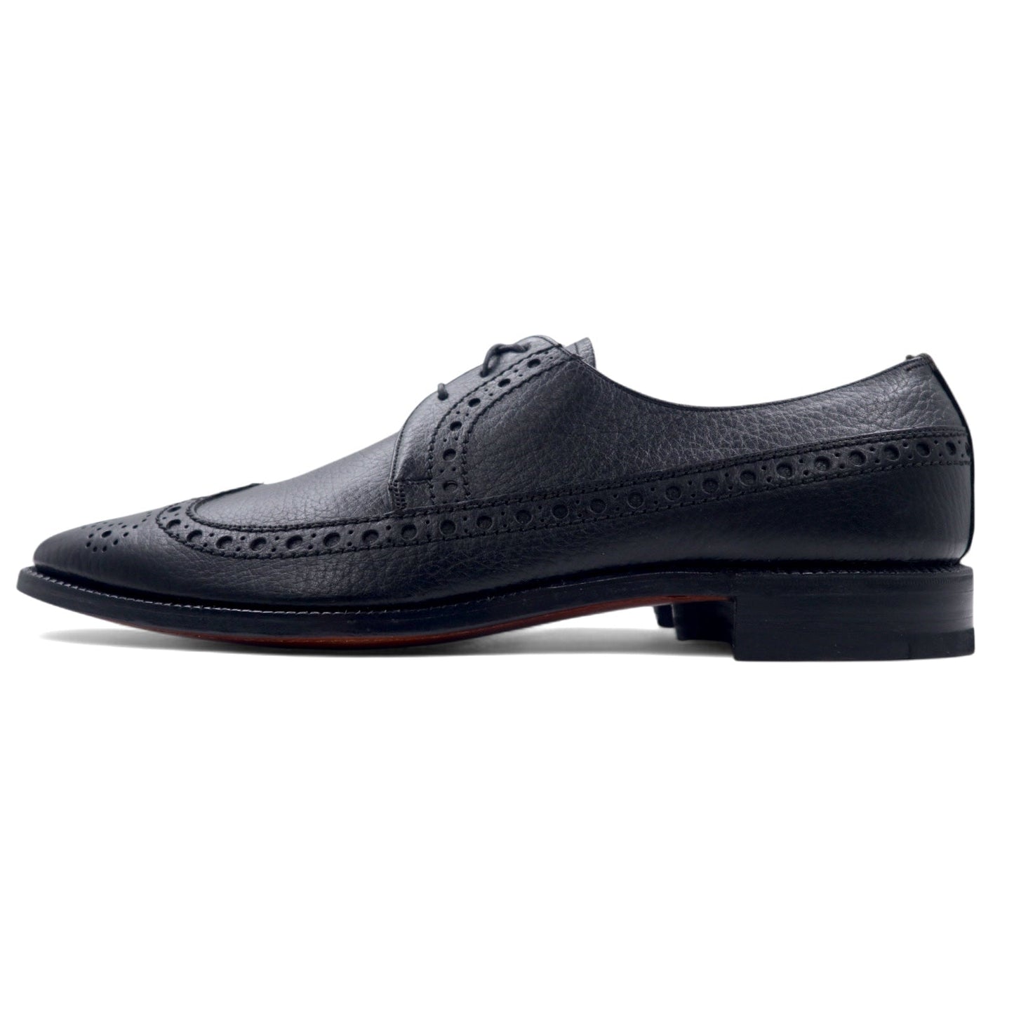 The Saxon by FLORSHEIM 60年代 ウイングチップ ドレスシューズ 27.5cm ブラック レザー シボ革 デッドストック 未使用品