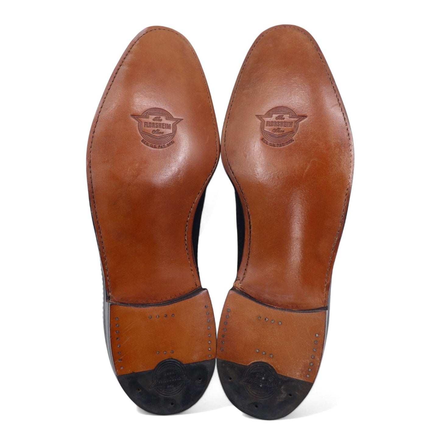 The Saxon by FLORSHEIM 60年代 ウイングチップ ドレスシューズ 27.5cm ブラック レザー シボ革 デッドストック 未使用品