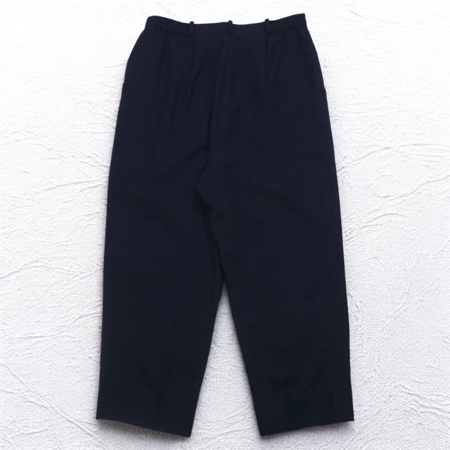 DAKS カシミヤ混 オールド タック イージー スラックスパンツ M ネイビー ウール 日本製