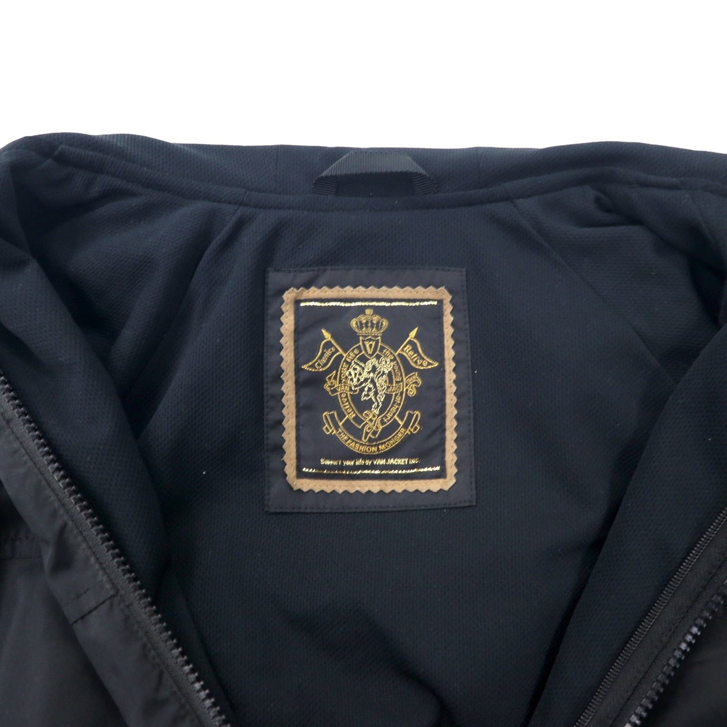 VAN JACKET シェルパーカー M ブラック ポリエステル ロゴワッペン