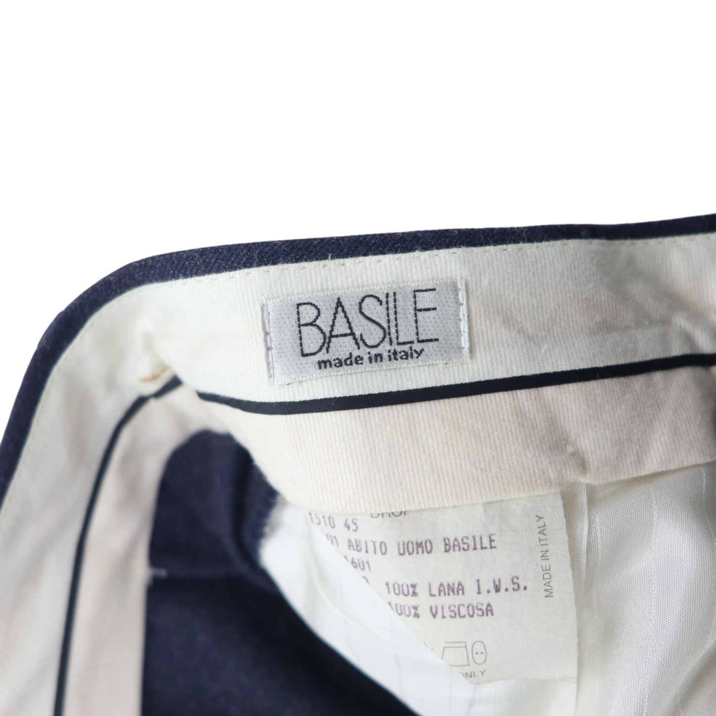 BASILE イタリア製 オールド セットアップ スーツ M ネイビー ウール