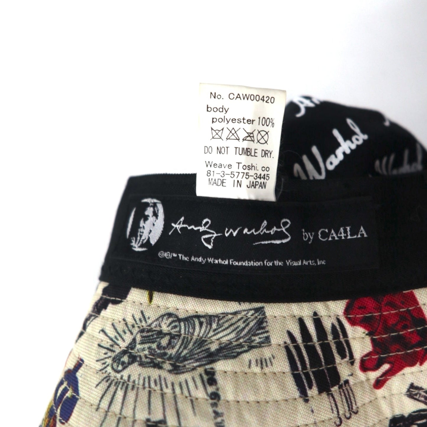 CA4LA × Andy Warhol アンディー ウォーホル バケットハット FREE ベージュ 総柄 アート CAW00420 日本製