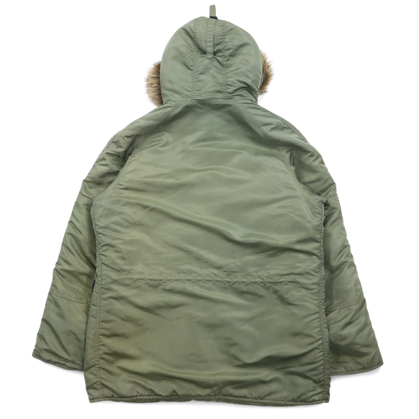 ALPHA INDUSTRIES INC N-3B フライトジャケット M カーキ ポリエステル ドローコード ファー着脱可能 MIL-J-6279
