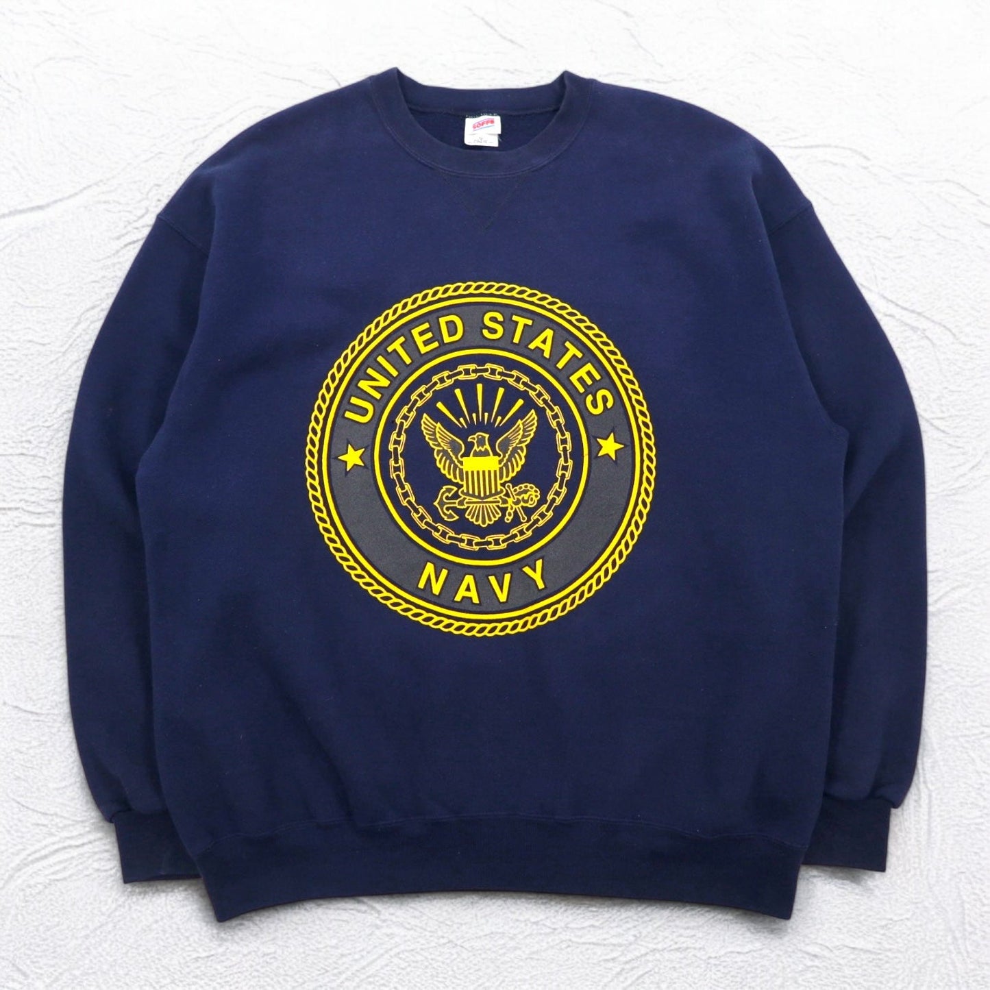 Vintage 90s USA Made US NAVY Sweatshirt SOFFE スウェット XL ネイビー 両面プリント ミリタリー