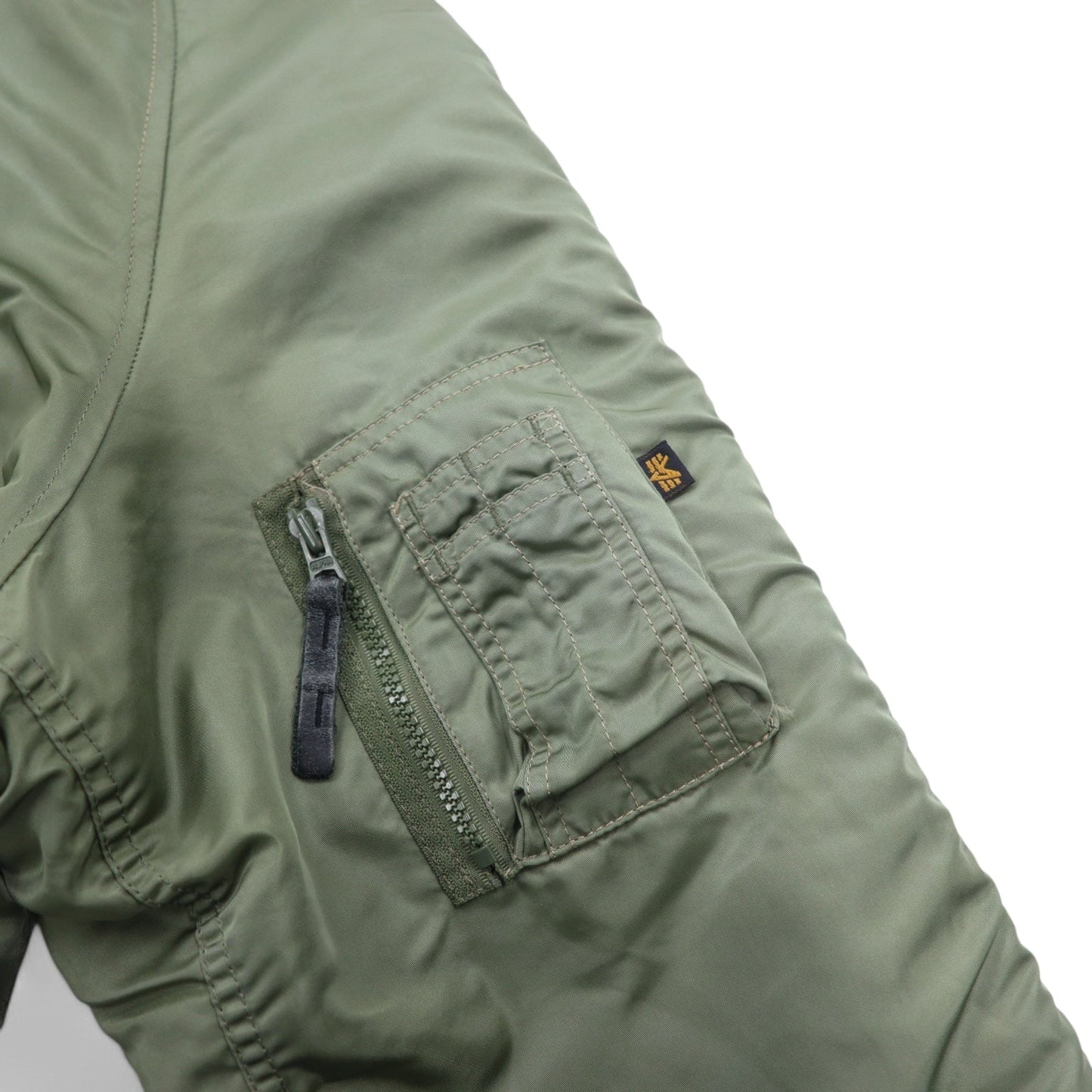 ALPHA INDUSTRIES INC N-3B フライトジャケット M カーキ ポリエステル ドローコード ファー着脱可能 MIL-J-6279