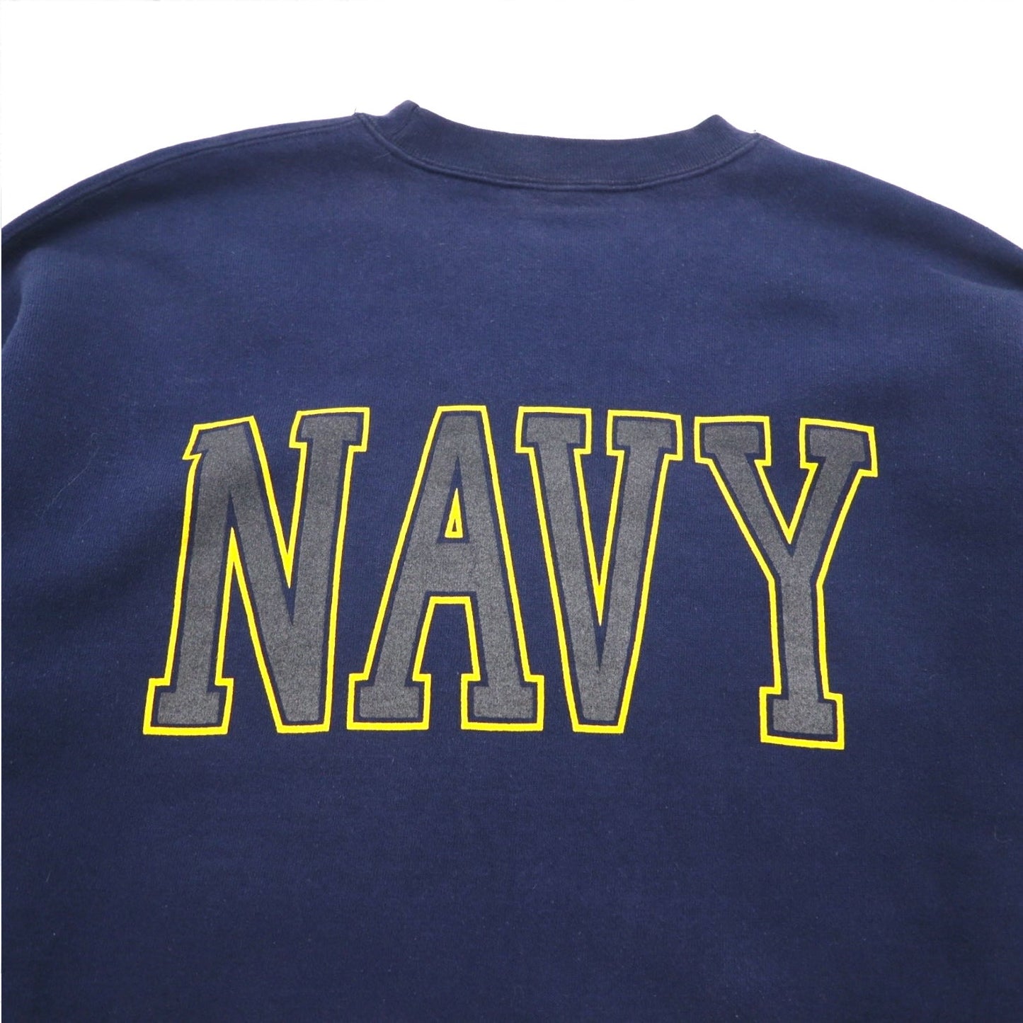 Vintage 90s USA Made US NAVY Sweatshirt SOFFE スウェット XL ネイビー 両面プリント ミリタリー