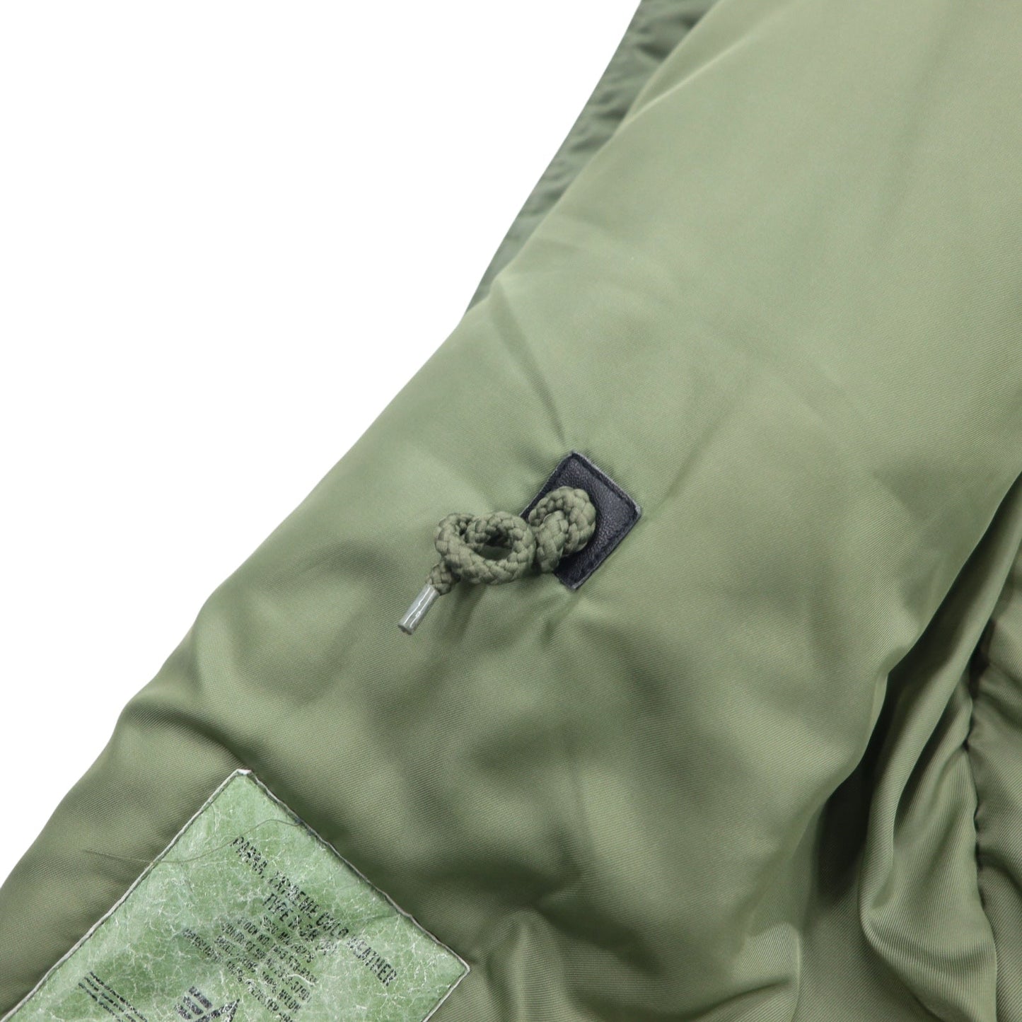 ALPHA INDUSTRIES INC N-3B フライトジャケット M カーキ ポリエステル ドローコード ファー着脱可能 MIL-J-6279