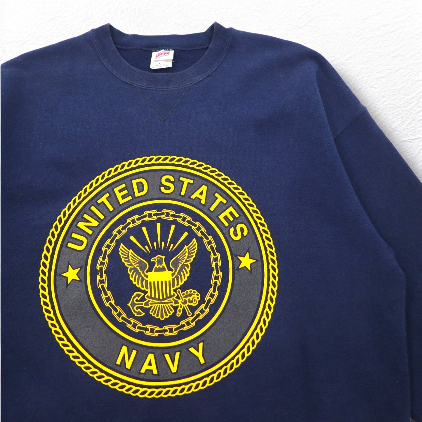 Vintage 90s USA Made US NAVY Sweatshirt SOFFE スウェット XL ネイビー 両面プリント ミリタリー