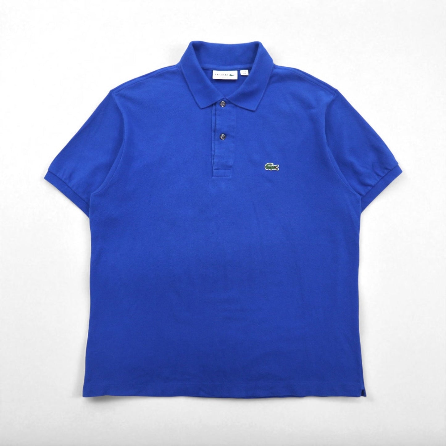 LACOSTE クラシックフィット ポロシャツ L ブルー コットン 鹿の子 F8455