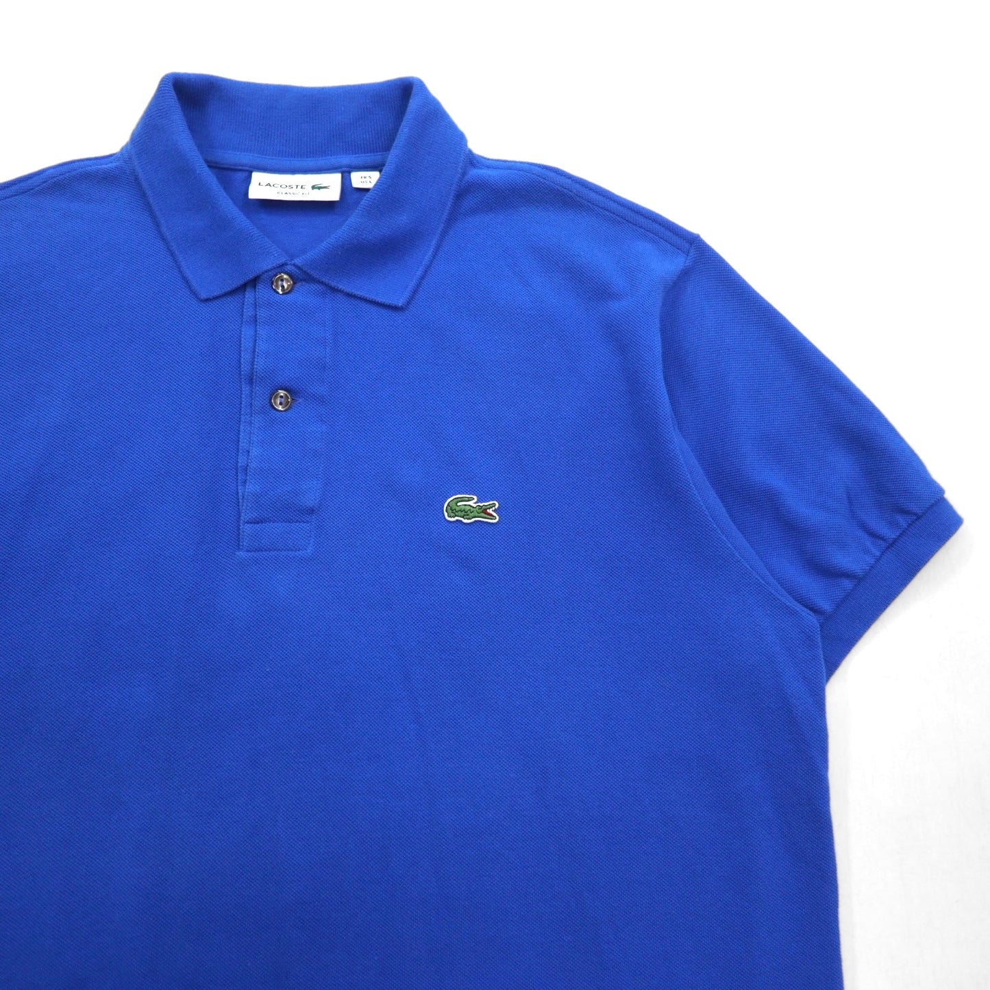 LACOSTE クラシックフィット ポロシャツ L ブルー コットン 鹿の子 F8455