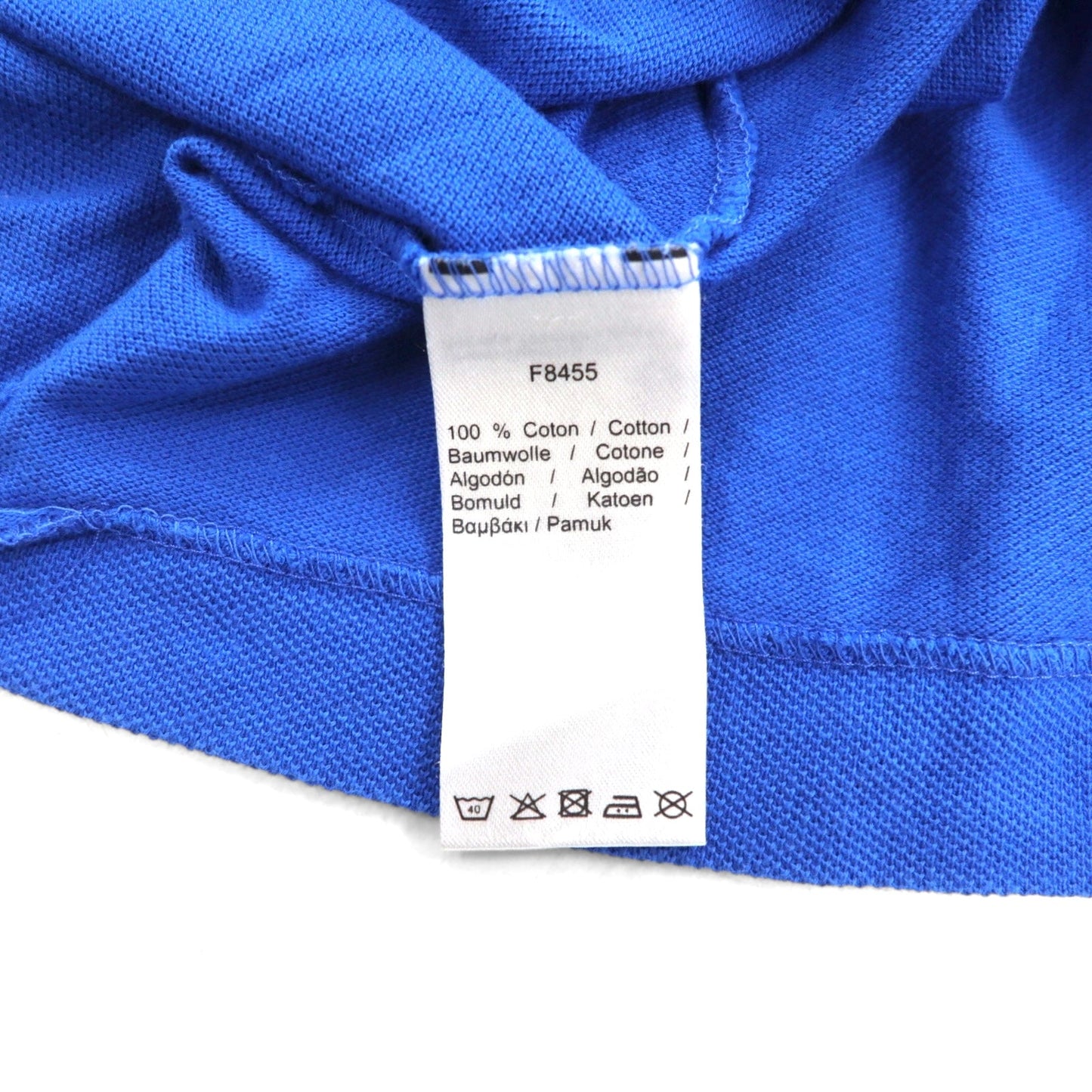 LACOSTE クラシックフィット ポロシャツ L ブルー コットン 鹿の子 F8455
