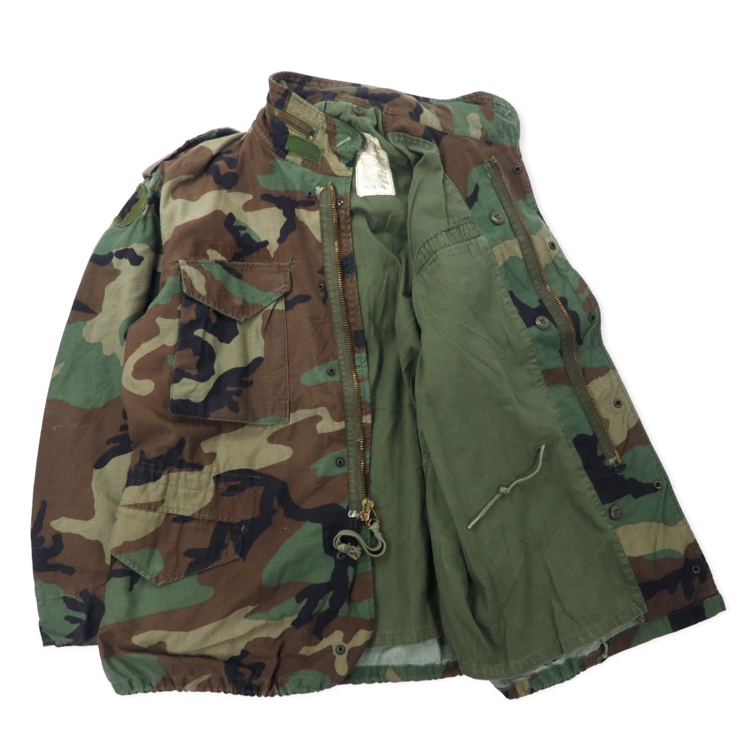 US ARMY 80年代 M-65 フィールドジャケット M カーキ カモフラ コットン パーカー収納式 ミリタリー 8415-01-099-7835 JOHN OWNBEY COMPANY