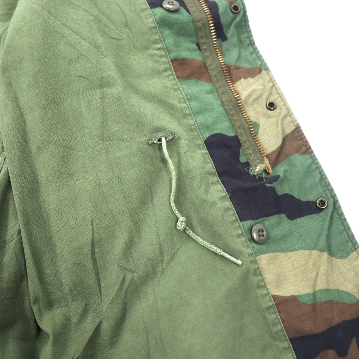 US ARMY 80年代 M-65 フィールドジャケット M カーキ カモフラ コットン パーカー収納式 ミリタリー 8415-01-099-7835 JOHN OWNBEY COMPANY