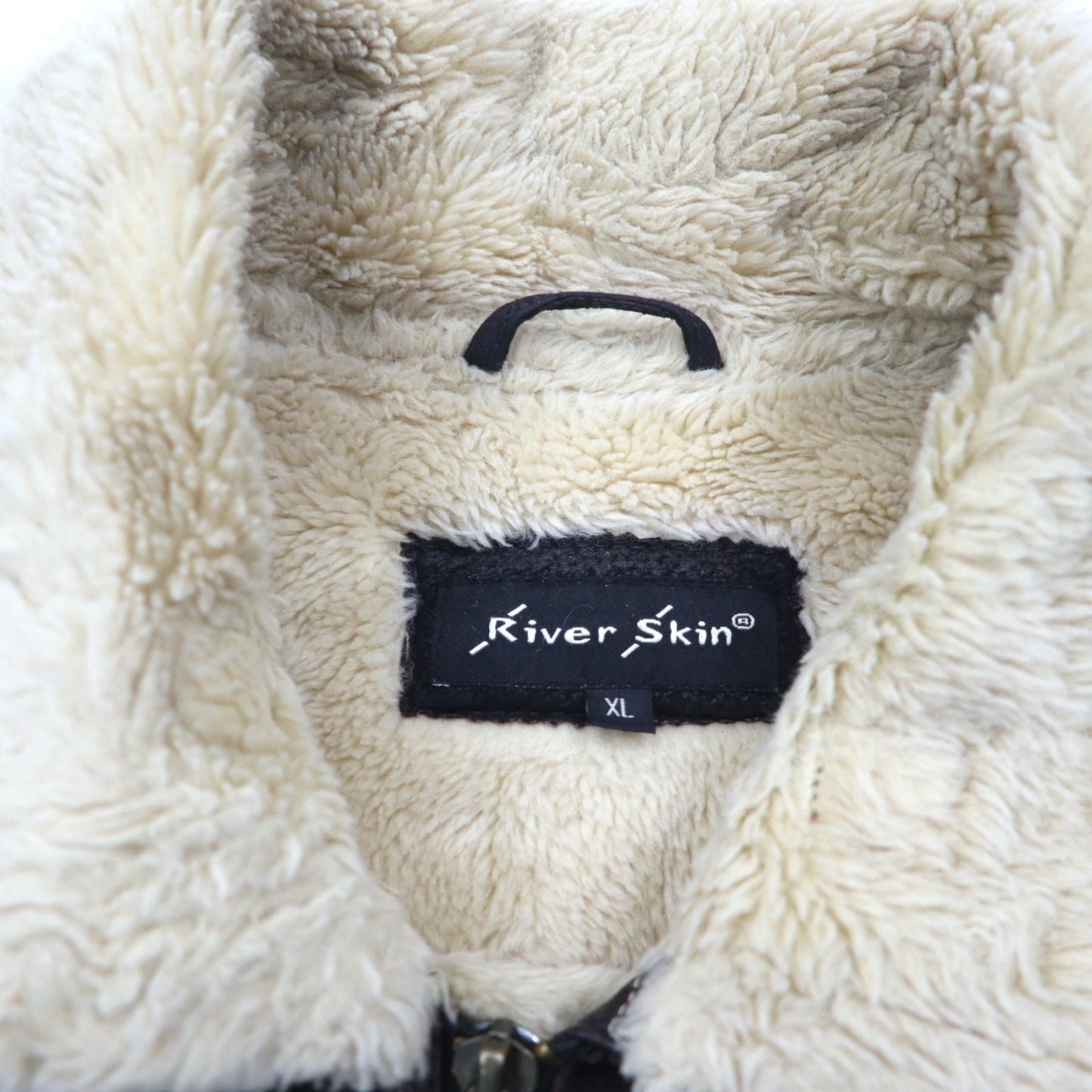 RIVER SKIN B-3 ムートンジャケット レザージャケット XL ブラウン レザー