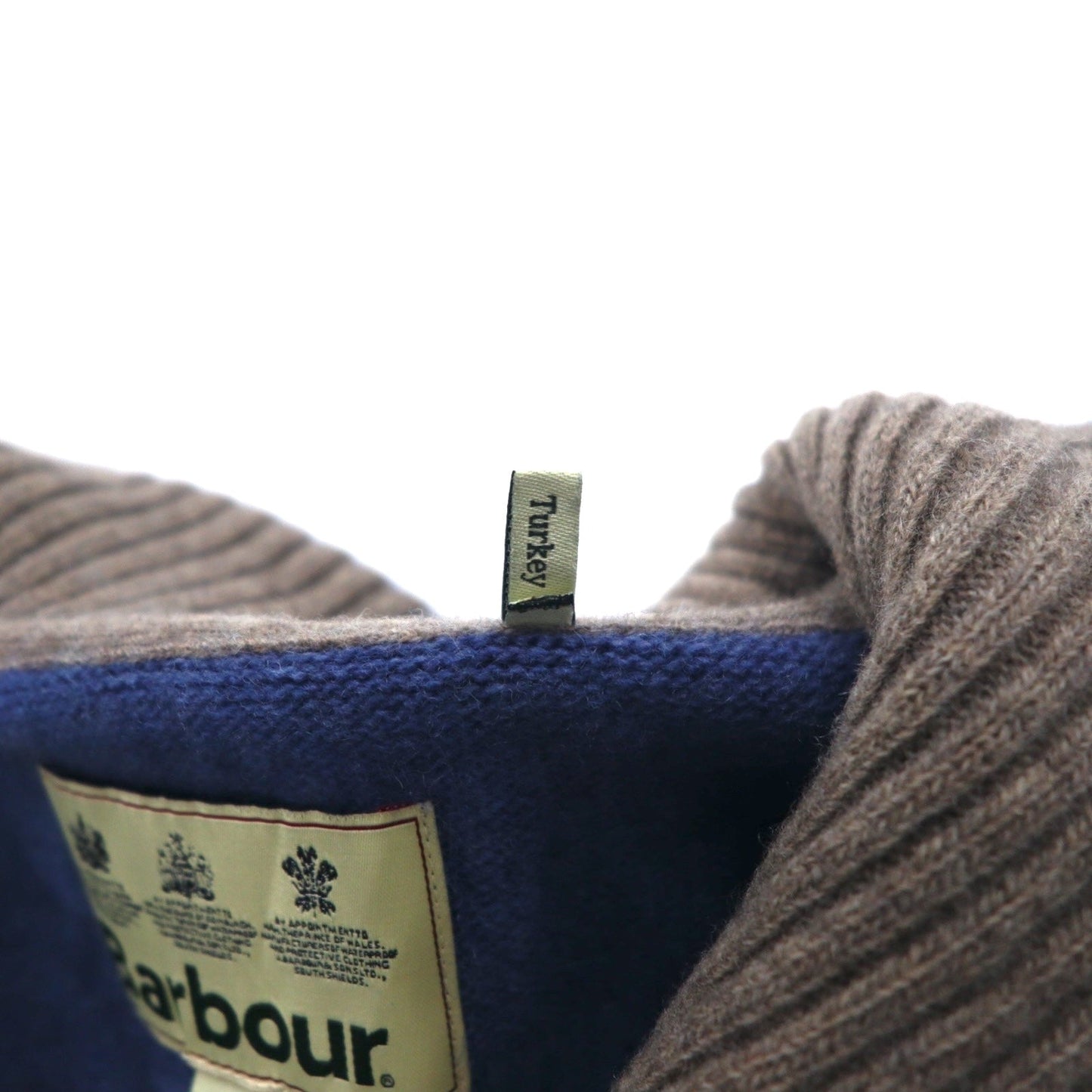 Barbour ハーフジップ ニット セーター XXL ブルー ウール MKN0863BL15 トルコ製