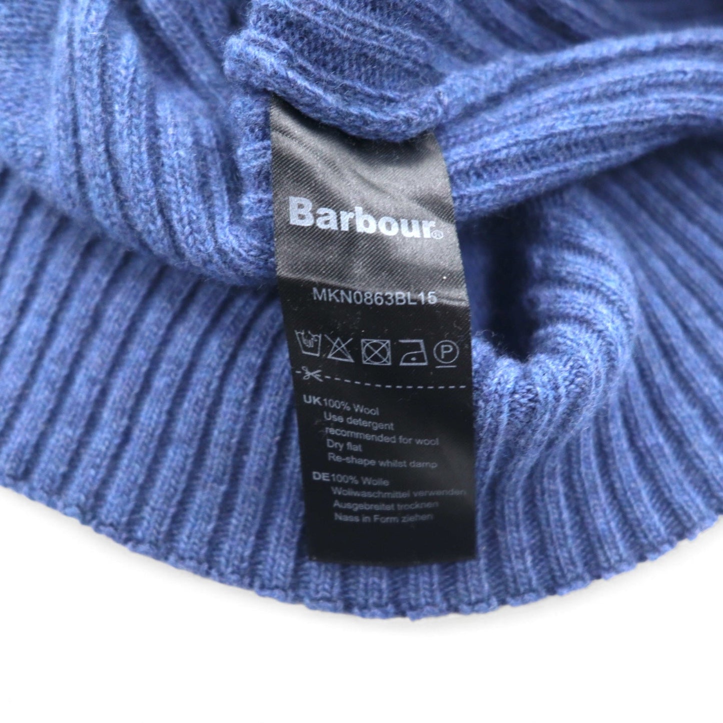 Barbour ハーフジップ ニット セーター XXL ブルー ウール MKN0863BL15 トルコ製