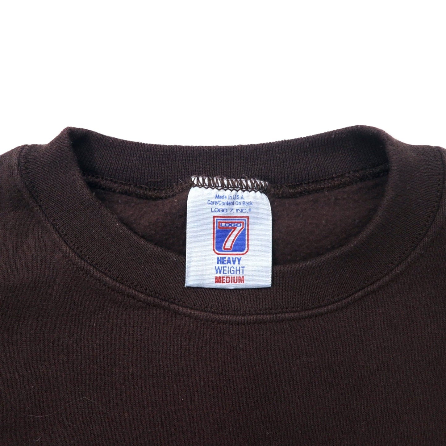 LOGO 7 USA製 90年代 プリント スウェット M ブラウン コットン 裏起毛 CAPE COD