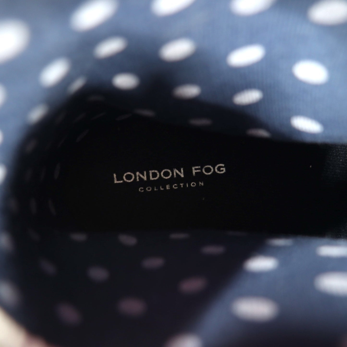 LONDON FOG レインブーツ 25cm ネイビー ラバー ドット WL06101W