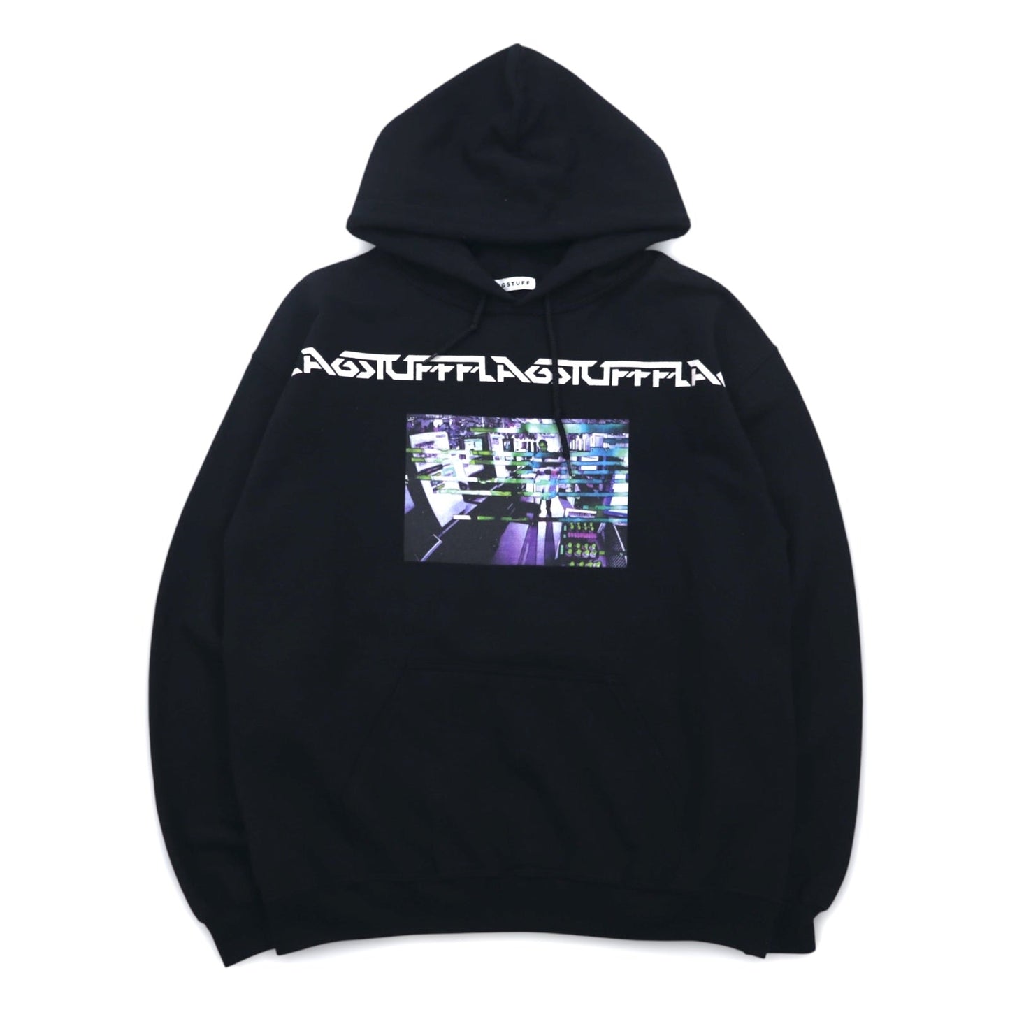 FLAGSTUFF グラフィック プルオーバー パーカー M ブラック F-LAGSTUF-F LABO HOODIE 19SS-FS-41