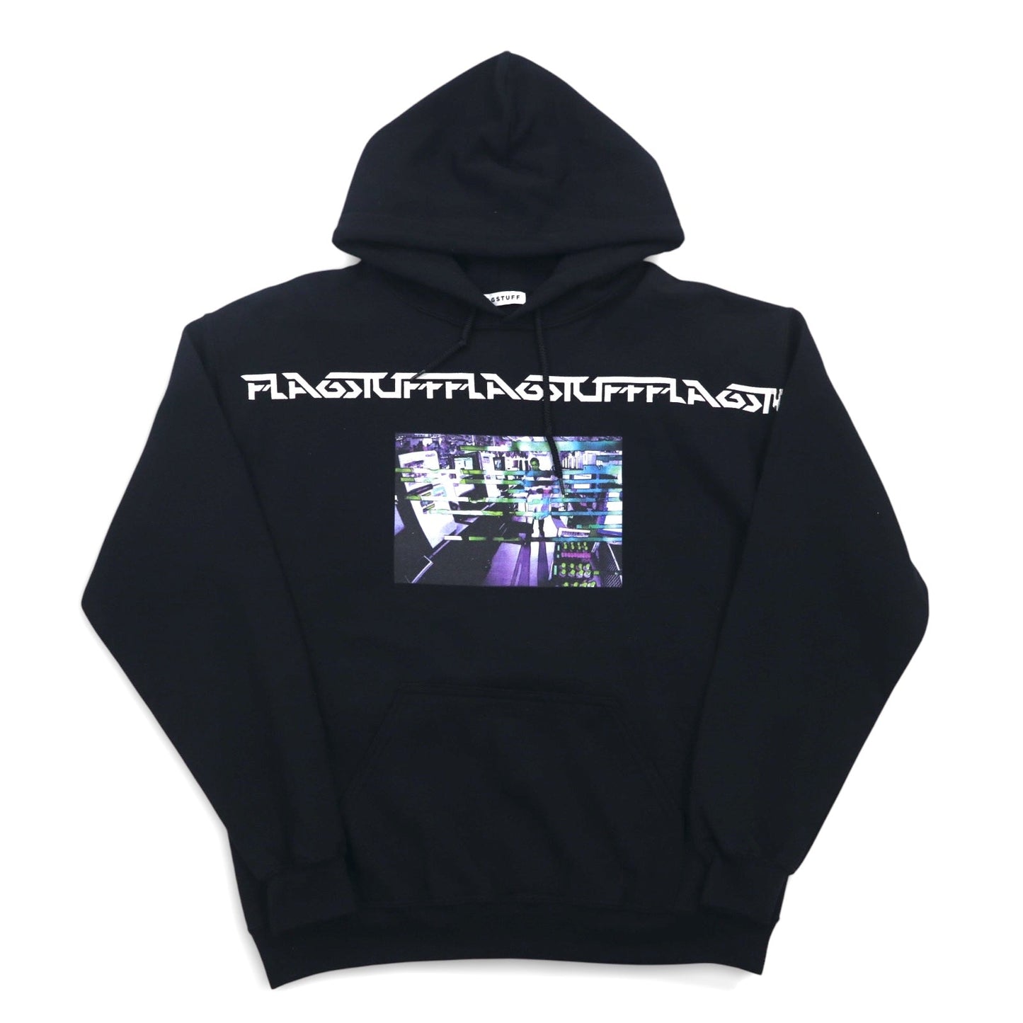 FLAGSTUFF グラフィック プルオーバー パーカー M ブラック F-LAGSTUF-F LABO HOODIE 19SS-FS-41