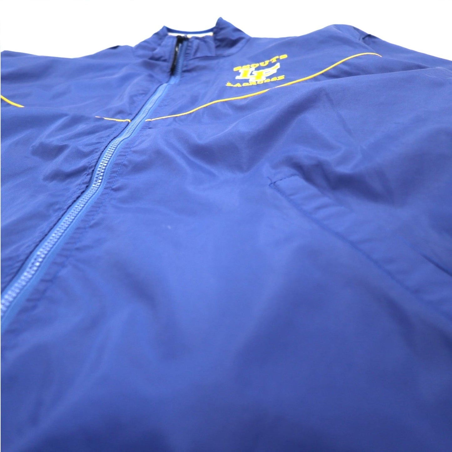 USA製 90年代 Boathouse SPORTS ナイロンジャケット ジャージ XL ブルー ドローコード カレッジプリント LAKE FOREST COLLEGE