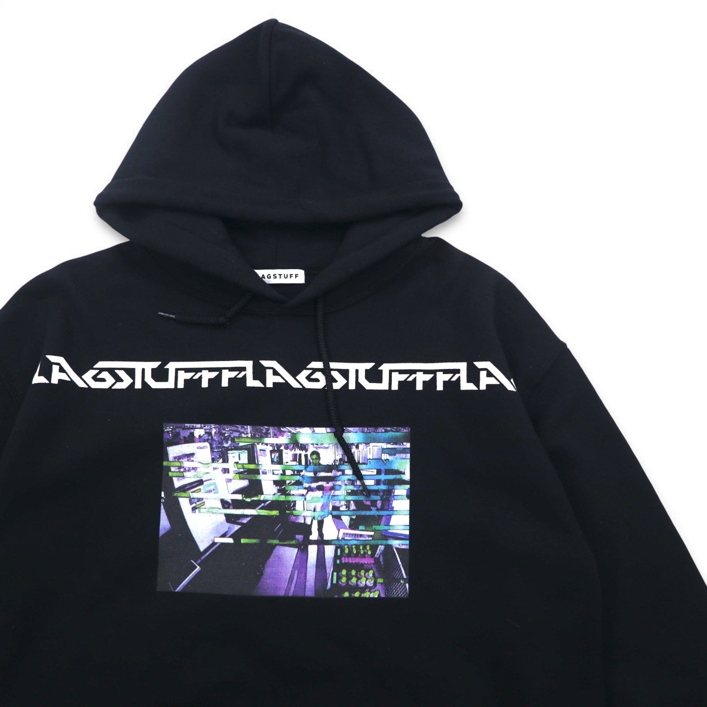 FLAGSTUFF グラフィック プルオーバー パーカー M ブラック F-LAGSTUF-F LABO HOODIE 19SS-FS-41