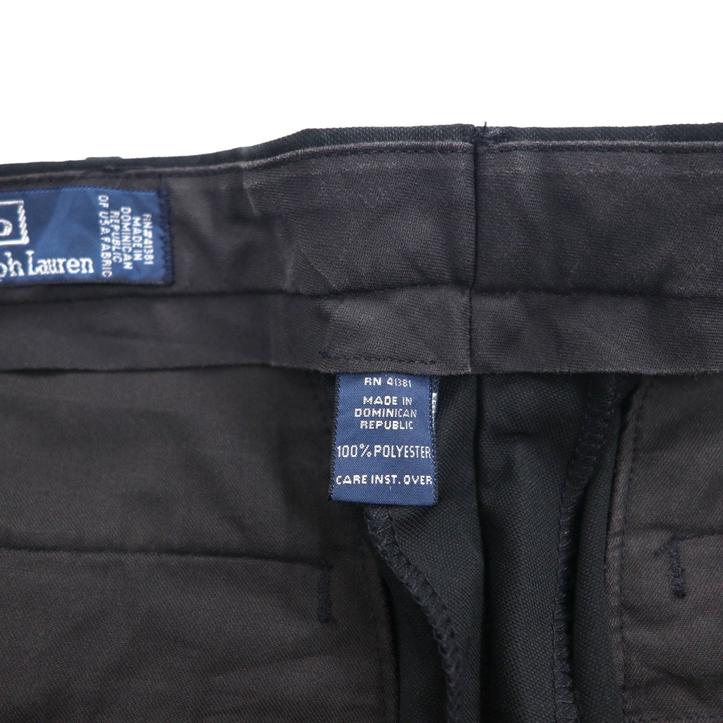 Polo by Ralph Lauren 90年代 2タック ワイド スラックスパンツ L ブラック ポリエステル