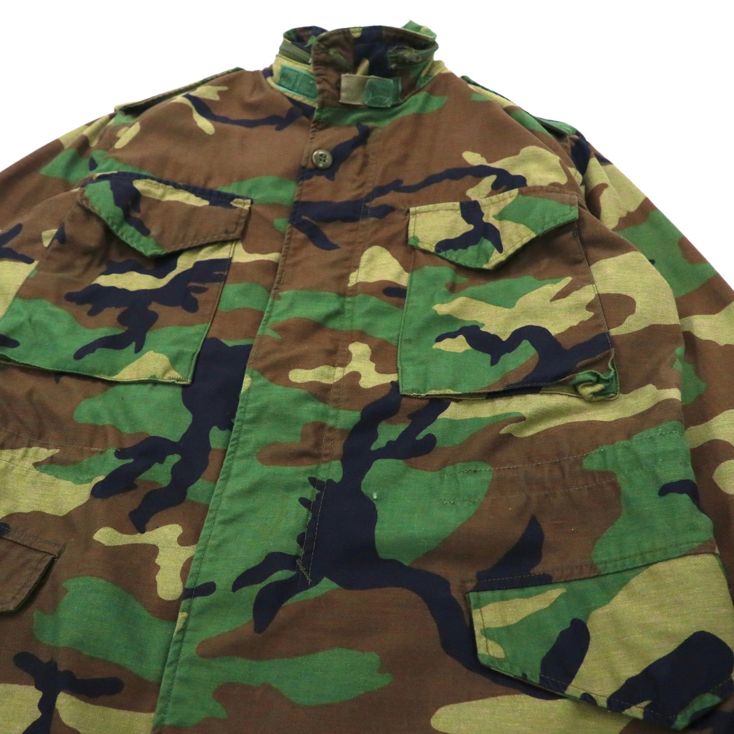 US ARMY M65 Military Field Jacket フィールドジャケット M カーキ カモフラ GENERALジップ フード収納式 ミリタリー John Ownbey Company 8415-01-090-7836 80年代